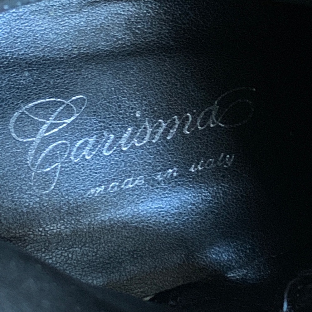 Carisma Black Suede Tall Boots w Buckle Sz 8.5 made in Italy - Picture 8 of 16
